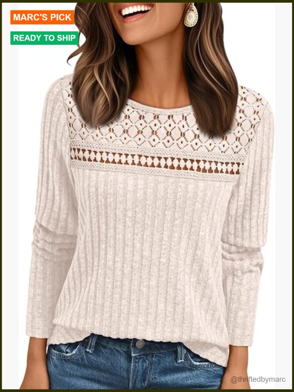Lace Long Sleeve Tunic Sweater Dressy Casual Fall Top Blouse